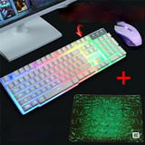 LED Backlight  Rainbow Glowing Gaming Keyboard Mouse Set Glowing  PC