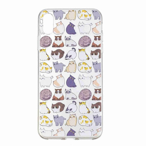 Mini Cats Pattern Soft TPU Case for iPhone  Phone