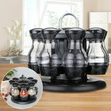 Kitchen Storage Cruet Condiment 360 Rotating Spice Bottle Container