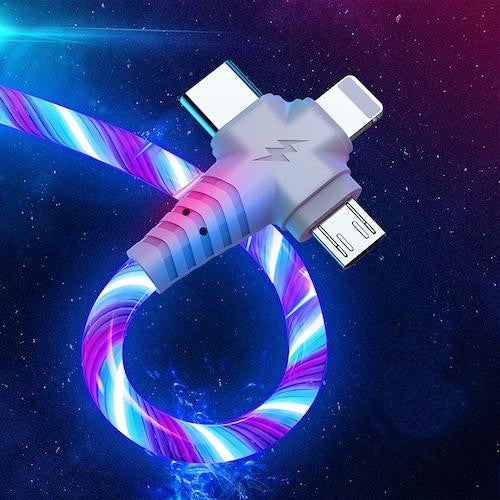 3 in 1 Luminous Phone  USB  Cable for Iphone