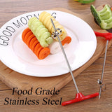 Kitchen Cook Manual Spiral Screw Slicer Vegetables Spiral Knife Carving 1pc