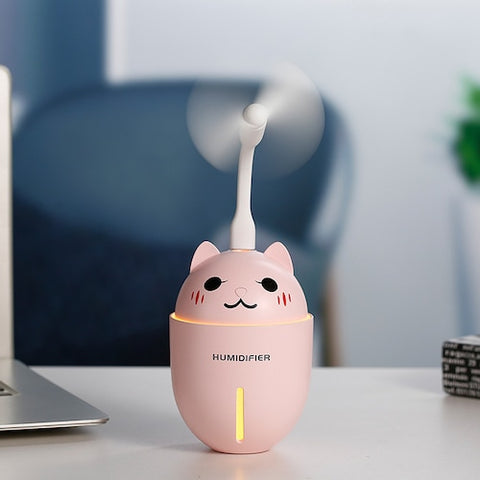 Cute 3-in-1 Multifunction Humidifier Mini Fan Night Light