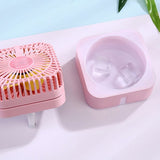 Moisturizing Desktop Cube Humidifier Nightlight Fan Office