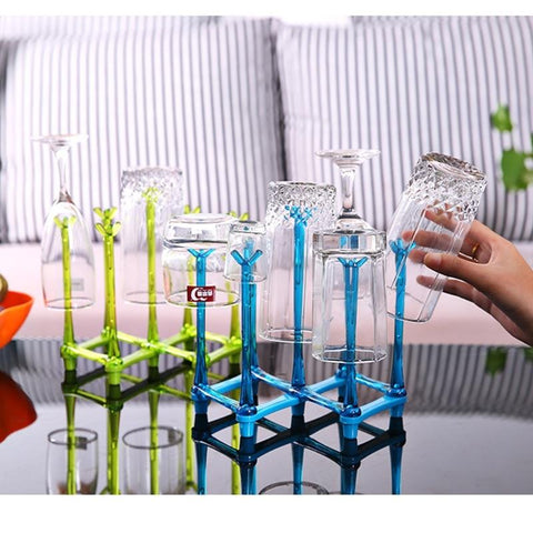 Kitchen Bottle Rack Drying Stand Cup Folding Drainer Tableware