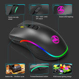 Wireless Mouse Game 7 Button LED USB Computer Silent