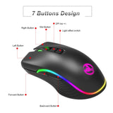 Wireless Mouse Game 7 Button LED USB Computer Silent