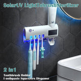 Bathroom Storage Toothbrush Sterilizer UV Toothbrush Holder 3 In 1