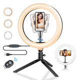 10inch Dimmable LED Ring Light Tripod Stand USB Selfie Stick