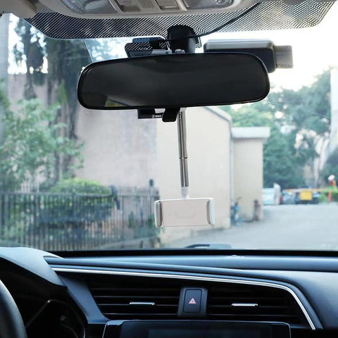 360 Degrees Car Rearview Mirror Mount Phone Holder GPS Seat