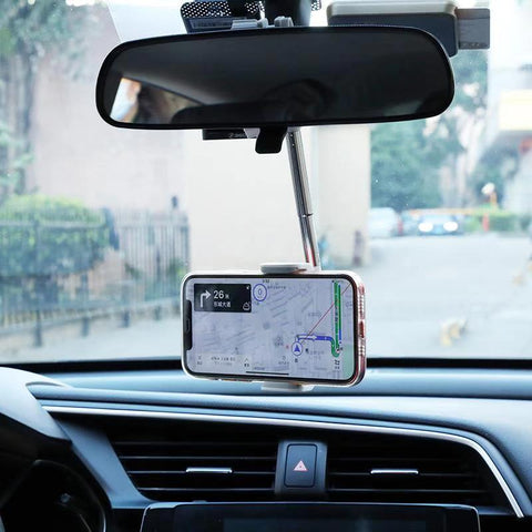 360 Degrees Car Rearview Mirror Mount Phone Holder GPS Seat