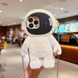 3D Cartoon Astronaut Chain Phone Case for IPhone Protective Cover