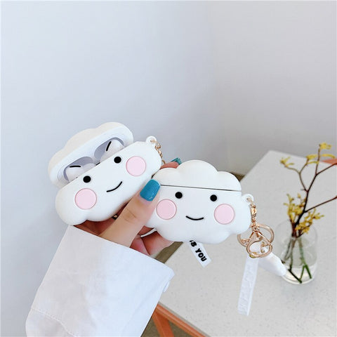 3D Cartoon White Cloud Soft Cases for Apple Airpods Pro Phone