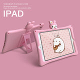 3D Cute Cartoons With Bracket Tablet Case Cover For IPad