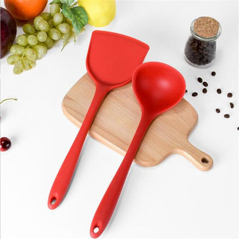 Kitchen Tools Cooking Spoon Spatula Scoop Rice Spoon Set Silicone Tools 4Pcs/set