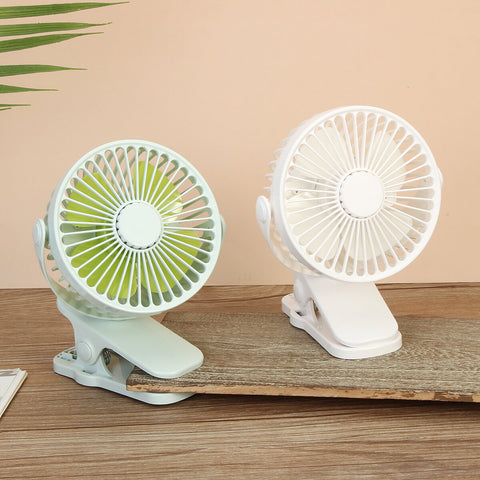 360° Adjustable Table Clip Mini Rechargeable USB Portable Fan Office