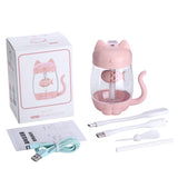 USB Cat Mini Aromatherapy LED Air Humidifier 3 in1