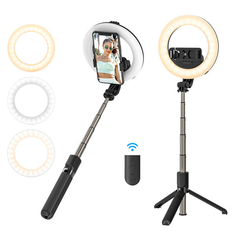 Bluetooth Selfie Stick Ring Light LED Selfie Stick Tripod Phone