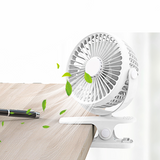 360° Adjustable Table Clip Mini Rechargeable USB Portable Fan Office