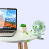 360° Adjustable Table Clip Mini Rechargeable USB Portable Fan Office