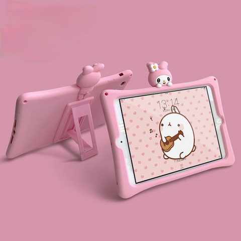 3D Cute Cartoons With Bracket Tablet Case Cover For IPad