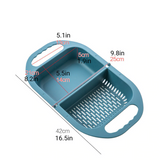 Kitchen Cook Foldable Fruit Basin Plastic Washing Drain Basket