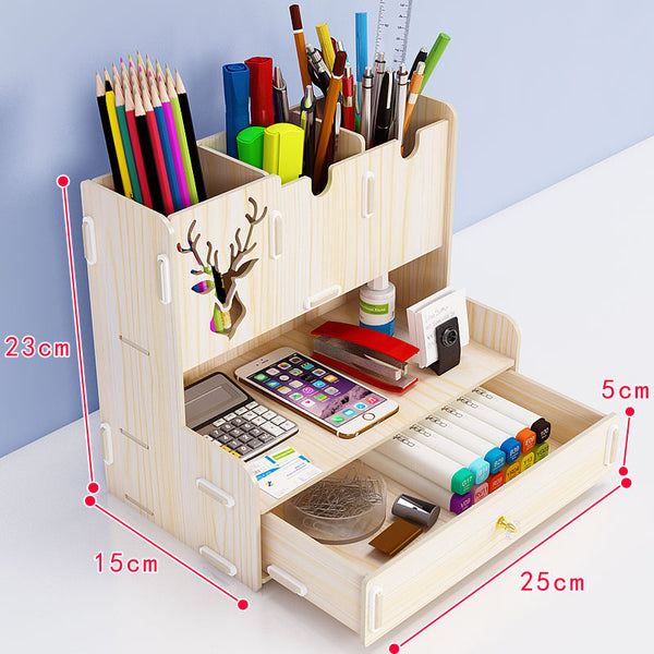 Office Creative Pen Pencil Holder Receiving Box Desktop Storage Rack