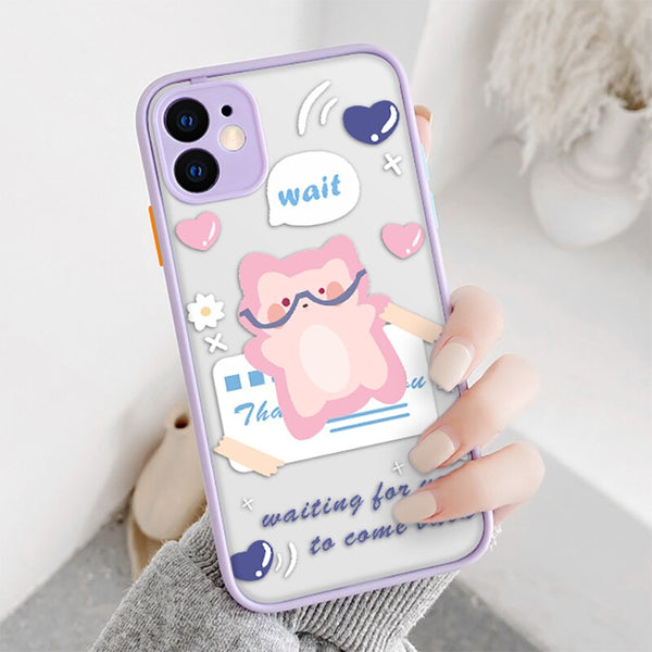 Bear Pattern Case For iPhone  Case Transparent Back Cases Phone