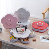 Kitchen Tableware Rotating Snack Box Flower Design Candy Organizer