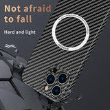 Carbon Fiber Magnetic Case for IPhone IPones Macsafe Bumper Cover