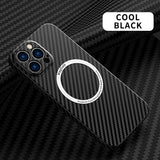 Carbon Fiber Magnetic Case for IPhone IPones Macsafe Bumper Cover