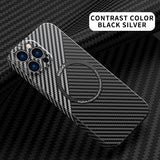 Carbon Fiber Magnetic Case for IPhone IPones Macsafe Bumper Cover