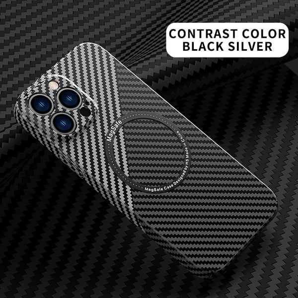 Carbon Fiber Magnetic Case for IPhone IPones Macsafe Bumper Cover