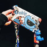 Cartoon Cute Bracket Phone Case For iPhone  With Lanyard