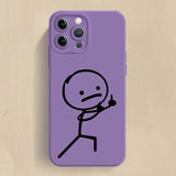 Cartoon Matchman Phone Case for IPhone Shockproof Matte Soft TPU Silicone Cover