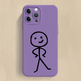 Cartoon Matchman Phone Case for IPhone Shockproof Matte Soft TPU Silicone Cover