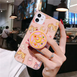 Cartoon Sailor Moon Folding Bracket Phone Case For Iphone