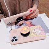 Cartoon Sailor Moon Folding Bracket Phone Case For Iphone