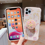 Cartoon Sailor Moon Folding Bracket Phone Case For Iphone