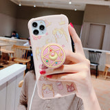 Cartoon Sailor Moon Folding Bracket Phone Case For Iphone