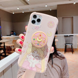 Cartoon Sailor Moon Folding Bracket Phone Case For Iphone