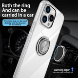 Clear Magnetic Ring Holder Phone Case for IPhone Shockproof Soft Bracket Cover