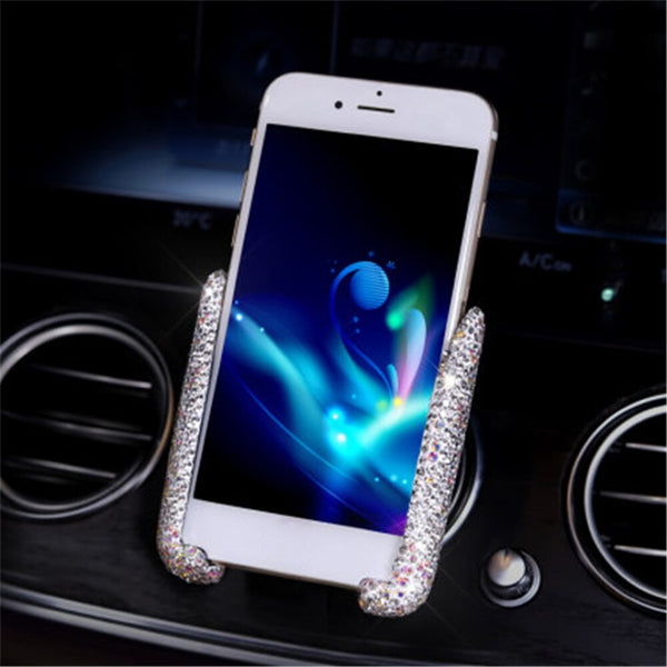 Crystal Diamond Universal Car Phone Holder Bling Rhinestone Car Air