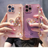 Crystal Gem Phone Case for Iphone Glitter Bracelet Cover Soft Shockproof Fundas