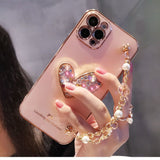 Crystal Gem Phone Case for Iphone Glitter Bracelet Cover Soft Shockproof Fundas