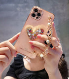 Crystal Gem Phone Case for Iphone Glitter Bracelet Cover Soft Shockproof Fundas