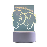 Cute 3D Night Light LED Lovely Bear Dog Table USB