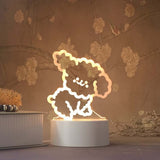 Cute 3D Night Light LED Lovely Bear Dog Table USB