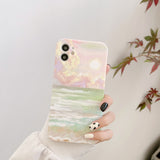 Cute Art Oil Painting Hidden Bracket Phone Case iPhone Phone