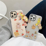 Cute Bear  Phone Case For iphone Transparent Cartoon Cases