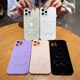 Cute Bear Transparent Silicone Phone Case for IPhone Back Cover